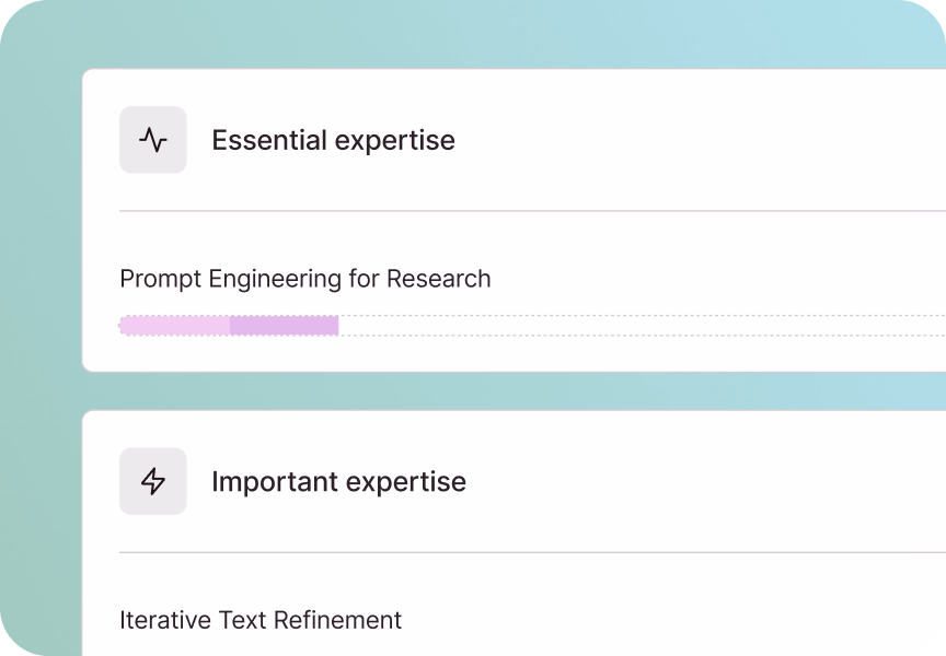 Skill scores grouped into essential and important expertise