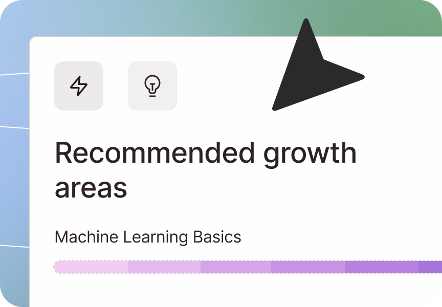 Recommended growth areas card highlighting Machine Learning Basics
